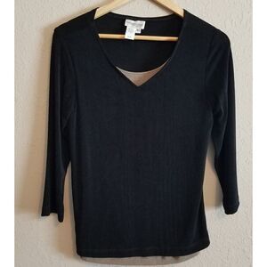 Coldwater Creek Double Layer Vneck Top